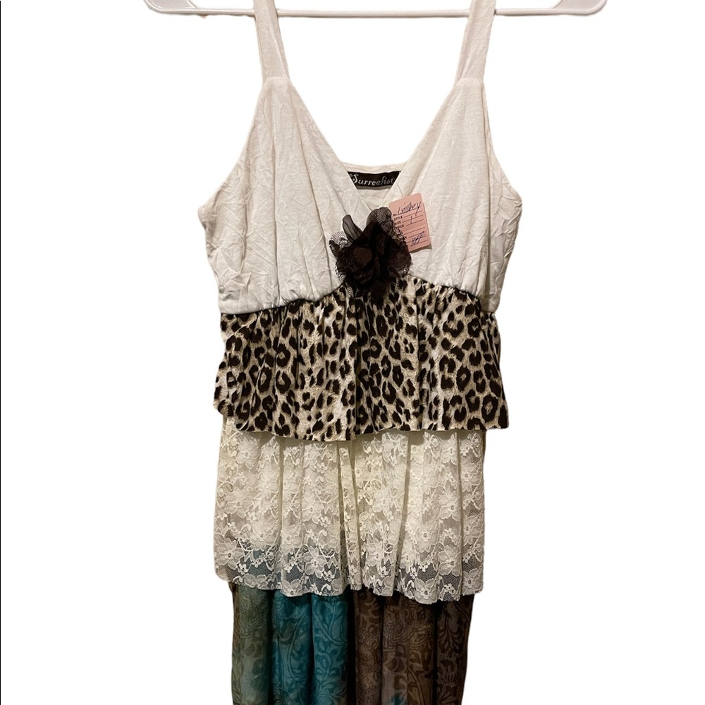 Surrealist Sleeveless Layered Tank Top Size 1. NWT
